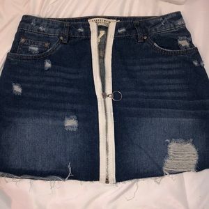 Denim Zip Up skirt